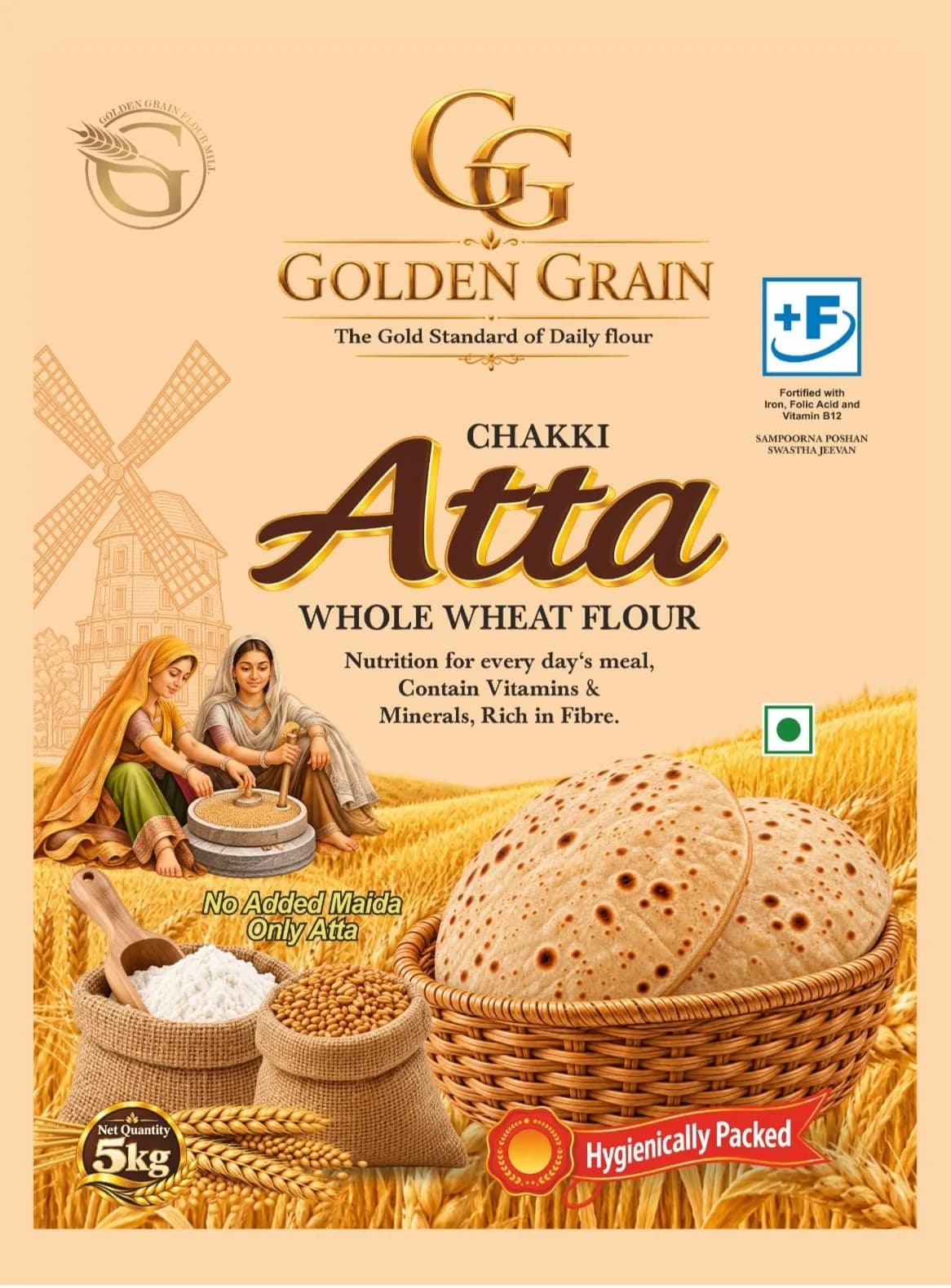Golden Grain Chakki Atta pack