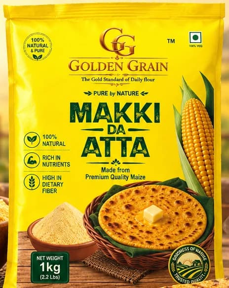 Golden Grain Makki Da Atta 1 kg pouch