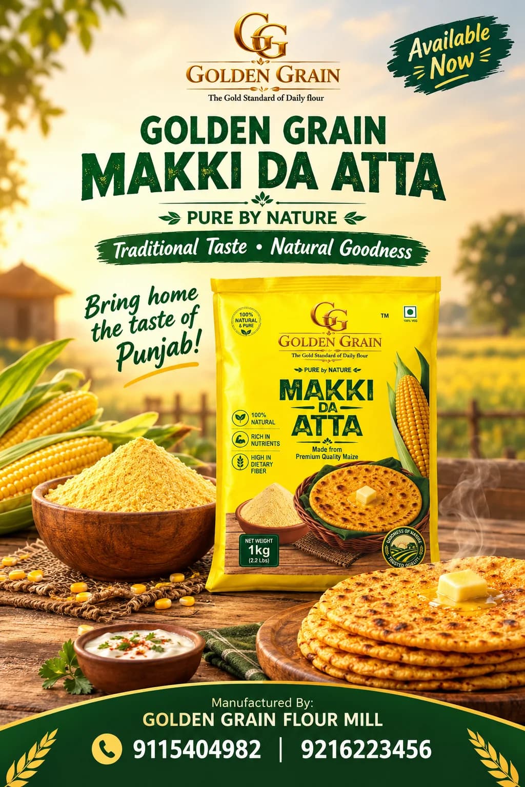 Golden Grain Makki Da Atta advertisement